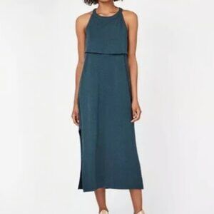 Sweaty Betty Holistic Cut Out Jersey Maxi Dress - Midnight Teal - Size Medium